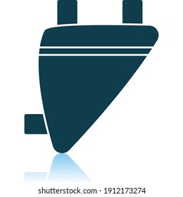 Bike Saddle Bag Icon. Shadow Reflection Design. Vector Illustration.