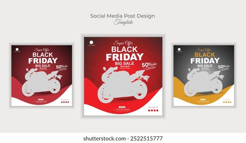 Bicicleta venda anúncios promocional nova coleção sexta-feira social media post modelo de design