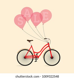 Bike sale banner, poster, flyer, decorative element. Promotion element. Vector illustration