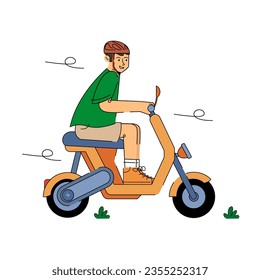 Bike to Save the Earth Character Illustration