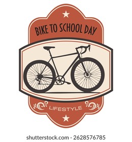 Bike To School Day event, vector illustration