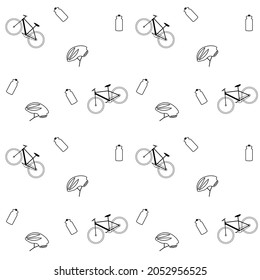 Bike Seamless Pattern in black color. Stylish print Vector illustration suitable for various design needs such as banners, websites, flyers and other designs.