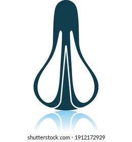Bike Seat Icon Top View. Shadow Reflection Design. Vector Illustration.