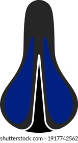 Bike Seat Icon Top View. Flat Color Design. Vector Illustration.