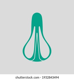 Bike Seat Icon Top View. Green on Gray Background. Vector Illustration.