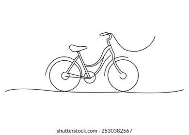 
Bike Share Program Transport isolated continuous line art flat vector illustration on white background