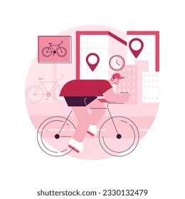 Bike sharing abstract concept vector illustration. Public bike rental, bicycle sharing application, green urban transportation, book a ride online, ecological city transport abstract metaphor.