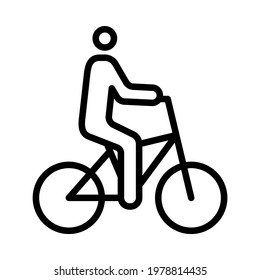 Bike sharing flat line icon. Vector outline illustration of  Urban transportation, rent a bike, bike rental app. Black color thin linear sign for store, can be used in logo, UI and web design.
