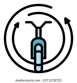 Bike sharing icon outline vector. Smart transport. Rent system color flat