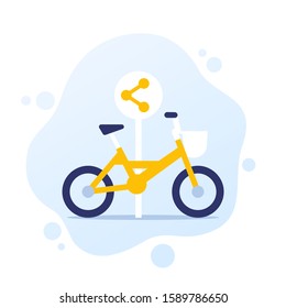 bike sharing point, area, vector icon