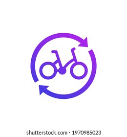 Bike Sharing, Rental Service Logo, Icon With A Bicycle