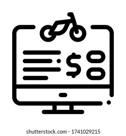 bike sharing services computer option icon vector. bike sharing services computer option sign. isolated contour symbol illustration