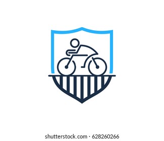 Bike Shield Icon Logo Design Element