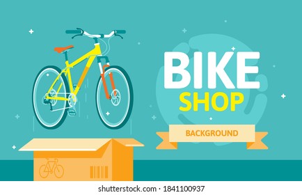 Bike Shop Banner Website Stock Vector (Royalty