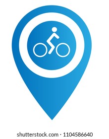 Bike shop here. cyclist and map pointer
