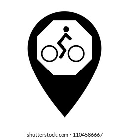 Bike shop here. cyclist and map pointer