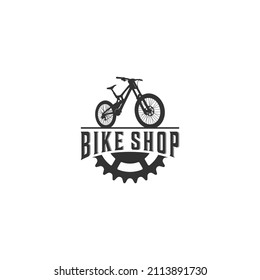 bike shop logo template in white background