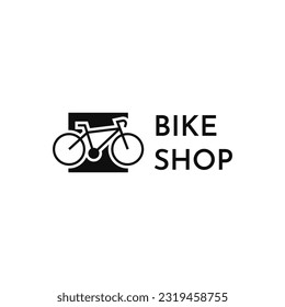 Bike shop minimalist logo design template