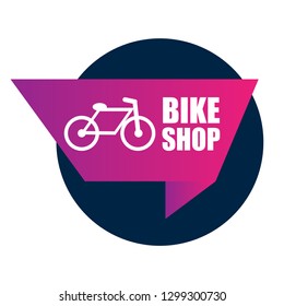 bike shop sign, emblem, label, badge,sticker. bike shop paper origami speech bubble. bike shop tag. bike shop banner. Designed for your web site design, logo, app, UI
