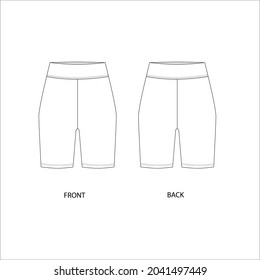 Bike Shorts Technical Sketch Illustration Shorts Stock Vector (Royalty ...