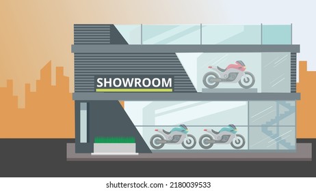 Bike Showroom Illustration Background  Design 