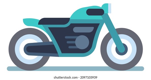 Bike side view. Cartoon icon of motor vehicle