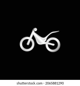 Bike Side View silver plated metallic icon