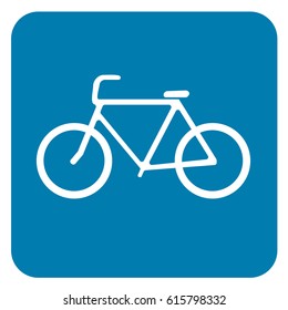 Bike Sign Blue. Vector.