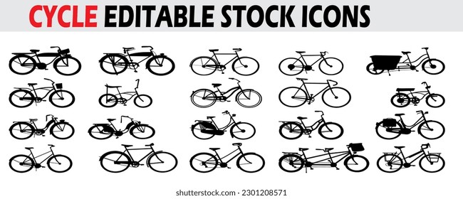 Bike silhouette vector design icon, bike silhouette front design logo icon, cycling icon illustration, isolated bike silhouette style icon, creative vector design