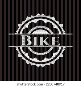 Bike silver badge or emblem. Vector Illustration. Mosaic. 