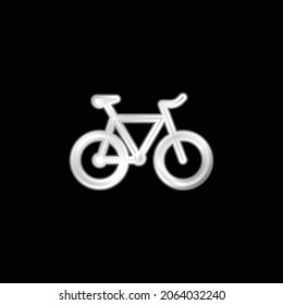 Bike silver plated metallic icon