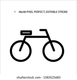 Bike simple line black icon.Editable Stroke. 48x48 Pixel Perfect. 
