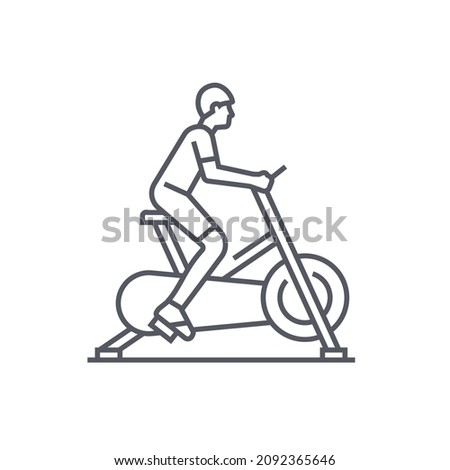 Bike simulator - modern black line design style icon