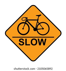 bike slow sign vector design