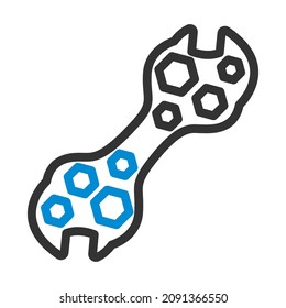 Bike Spanner Icon. Editable Bold Outline With Color Fill Design. Vector Illustration.