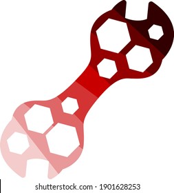 Icono de bici-español. Diseño de la escalera de color plana. Ilustración vectorial.