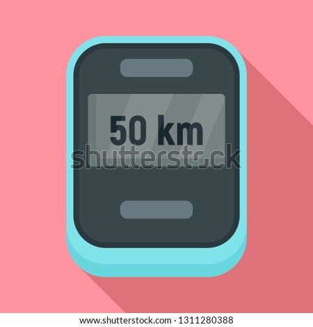 Bike speedometer icon. Flat illustration of bike speedometer vector icon for web design