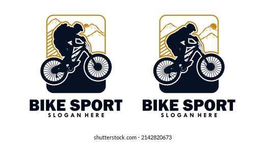 bike sport logo illustration isolated in white background