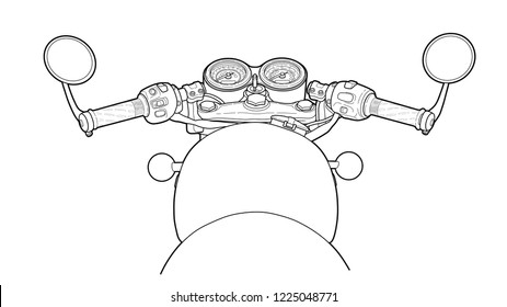 Bike steering wheel flat design vector draw