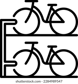 Bike storage, bike parking thin line icon. Modern vector illustration.