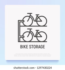 Bike Storage Thin Line Icon. Modern Vector Illustration For Logo.