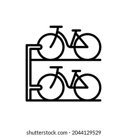 Bike Storage Thin Line Icon. Modern Vector Illustration For Logo.