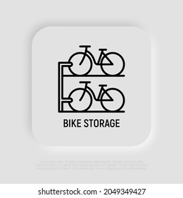 Bike Storage Thin Line Icon. Modern Vector Illustration For Logo.