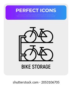 Bike Storage Thin Line Icon. Modern Vector Illustration For Logo.