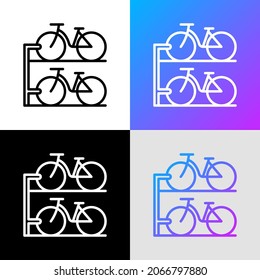 Bike Storage Thin Line Icon. Modern Vector Illustration For Logo.