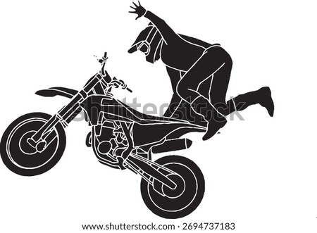 Bike Stunt Men Black vector 