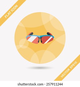 bike sunglasses flat icon with long shadow,eps10