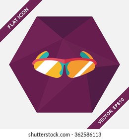 bike sunglasses flat icon with long shadow,eps10