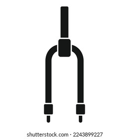 Bike suspension fork icon simple vector. Fix workshop. Wheel garage