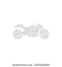 The bike symbol filled with black dots. Pointillism style. Vector illustration on white background